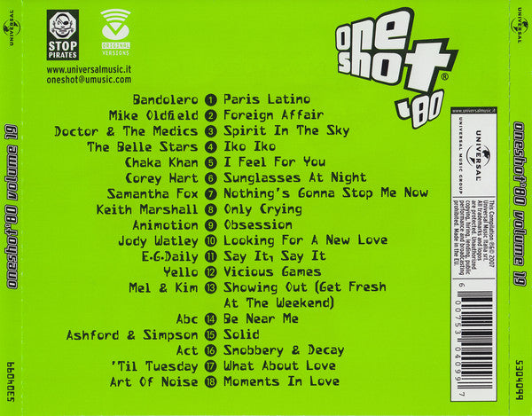 ONE SHTO 80 VOL. 19 ARTISTI VARI CD USATO VG/M